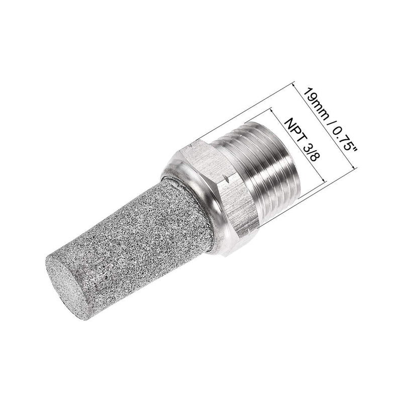 [Australia - AusPower] - uxcell Exhaust Muffler NPT 3/8 Male Thread Sintered 316 Stainless Steel Breather Pneumatic Air Muffler NPT3/8 