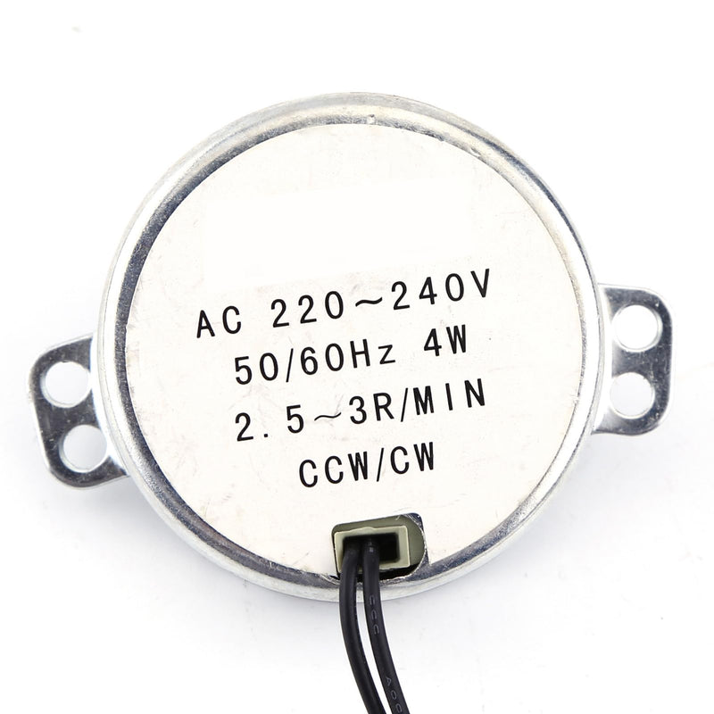 Synchronous Motor, 50/60Hz Frequency 220-240V AC Synchronous Motor Gear Motor 4W Gear Motor CW/CCW, Pyramid Motor Quiet for Microwave Oven Turntable (2.5-3RPM) 2.5-3 rpm