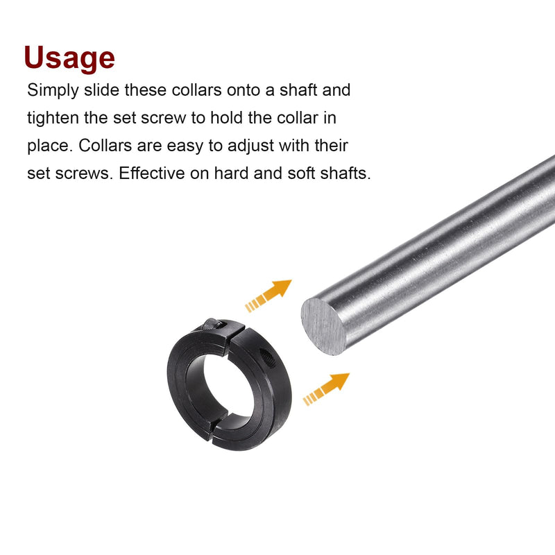 [Australia - AusPower] - Shaft Collar for 1-3/8" Rod 2-1/4" OD 9/16" Width Black Oxide Plating Double Split Axle Clamp-On Collar with Set Screw 1-3/8" Bore 