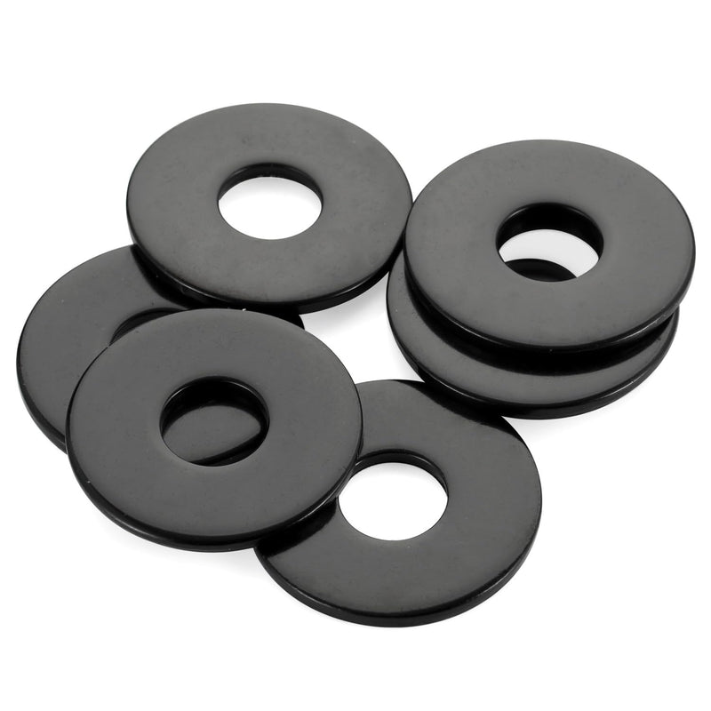[Australia - AusPower] - M6 Black Flat Washers (6.3mm ID, 17.7mm OD, 1.9mm Thick) for Screw Fasteners, 304 Stainless Steel, 50 PCS M6 