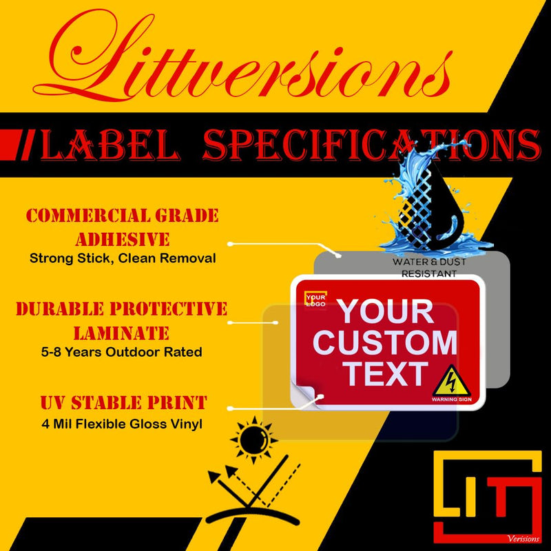 NEC 2025 Compliant - RED 5 Pack 5"x 3.5" Emergency Disconnect Service Labels Decal Sign Notice Sticker Elerctrical Panel Vinyl Waterproof Style 2 Laminated