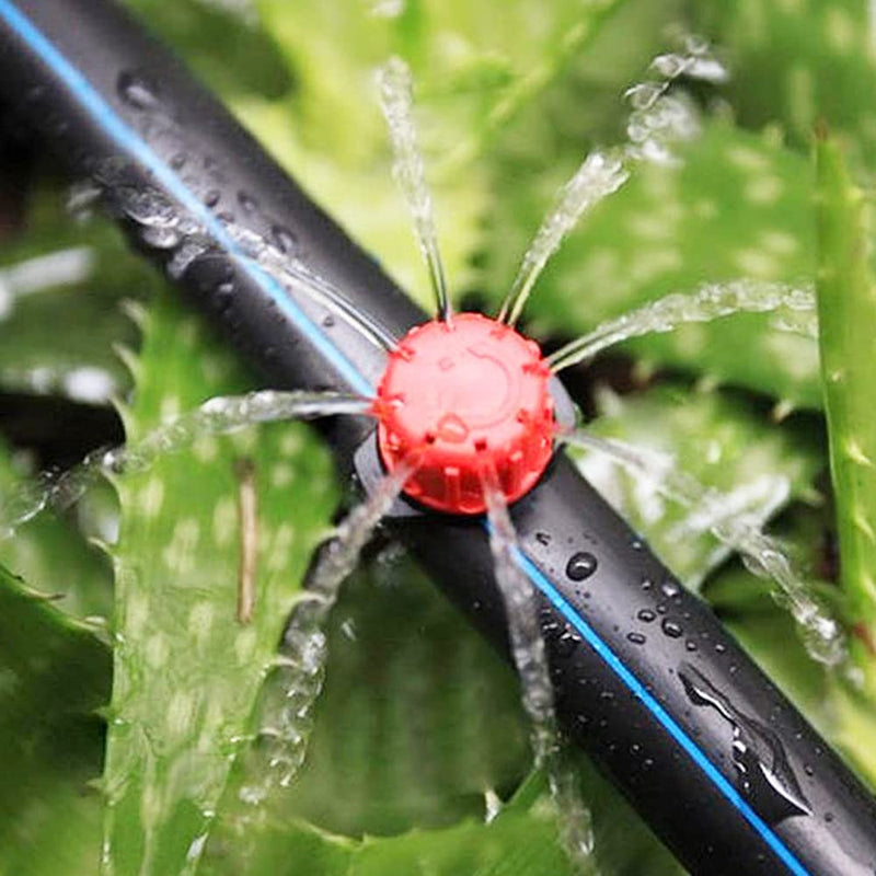 [Australia - AusPower] - 100 Pcs 360 Degree Adjustable Irrigation Drippers Sprinklers, 1/4 Inch Emitters Drip for Watering System Drip Irrigation System Gardens Lawn 