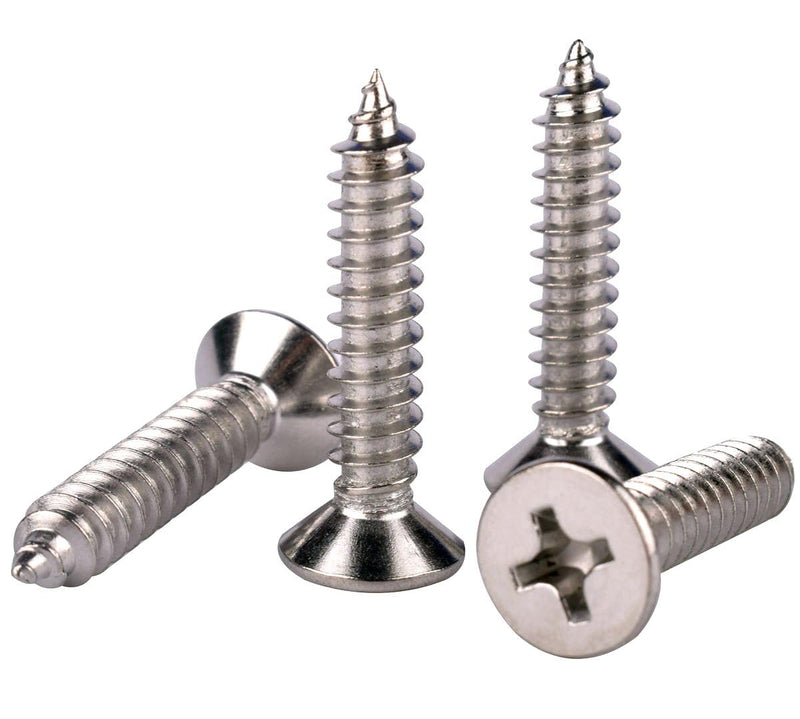 [Australia - AusPower] - #12 x 5/8" Wood Screws Flat Countersunk Head Sheet Metal Screws Phillips Drive, 304 Stainless Steel 18-8, Self Tapping Screws, Pack of 30 #12 x 5/8" (30PCS) 