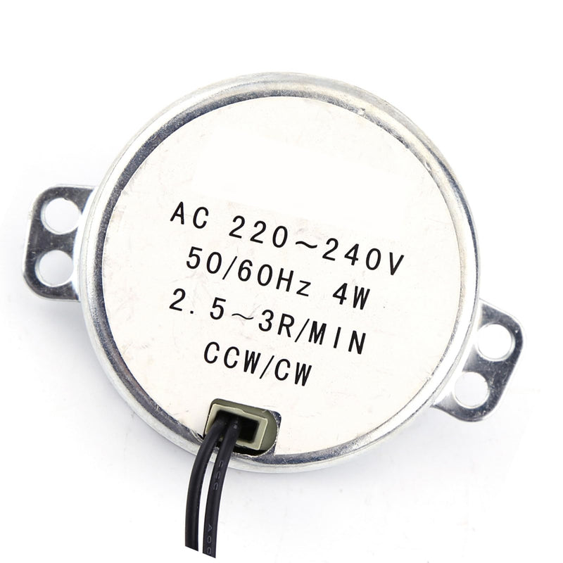 Synchronous Motor, 50/60Hz Frequency 220-240V AC Synchronous Motor Gear Motor 4W Gear Motor CW/CCW, Pyramid Motor Quiet for Microwave Oven Turntable (2.5-3RPM) 2.5-3 rpm