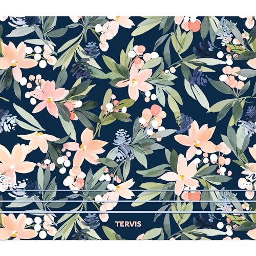 Tervis Venture Water Bottle Yao Cheng - Pink Poinsettia Triple Insulated Tumbler Travel Cup Keeps Drinks Cold & Hot, 36oz, Stainless Steel