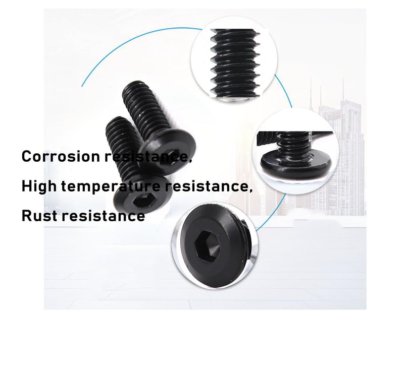 [Australia - AusPower] - 20pcs 1/4"-20 x 1/2" Black Flat Head Allen Bolts 304 Stainless Steel for Furniture Connecting Table Bed 1/4 x 1/2" 20pcs 