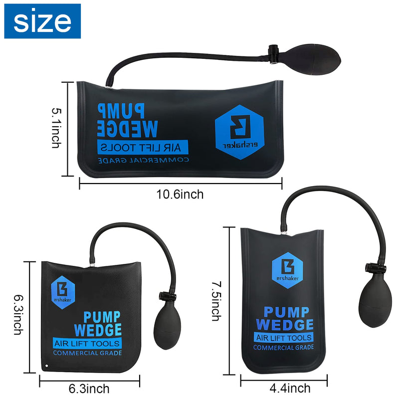 [Australia - AusPower] - Air Wedge Bag Kit,Air Wedge Bag Pump, 3 Pack Commercial Inflatable Air Wedge Pump Bag Tool, Professional Leveling Kit & Alignment Tool, Air Bag Tool for Variety of Jobs (3 PCS) 