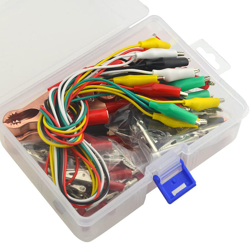 [Australia - AusPower] - WMYCONGCONG 50 PCS Metal Alligator Clips Electrical Crocodile Clips Car Battery Electric Test Clips Alligator Clamps 50A + Alligator Clips Electrical Test Leads for Electric Experiment Testing 