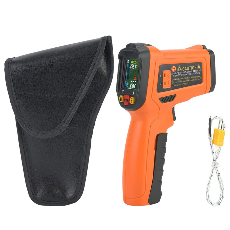 [Australia - AusPower] - Infrared Thermometer Gun, Touchless Thermometer PM6530D High Precision NO Contact Digital Laser Thermometer Gun -50C~800℃/ -58~1472 ℉ (1PC) for Cooking, Oven and Meat orange+black 
