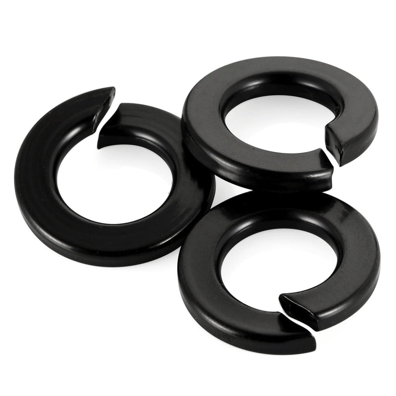 [Australia - AusPower] - M8 Black Spring Lock Washer, 304 Stainless Steel, Black Coating Split Lock Washer Elastic Gasket, for Screws Fasteners, 50 PCS M8 