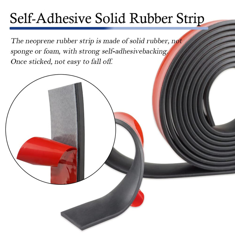 Neoprene Rubber Strips Self Adhesive Solid Rubber Sheets, Rolls & Strips for DIY Gaskets Crafts Pads Seals Warehouse Flooring Neoprene Sheet with Adhesive Backing (1" Wide x 1/5" Thick x 10' Long) 1” Wide x 1/5" Thick x 10' Long