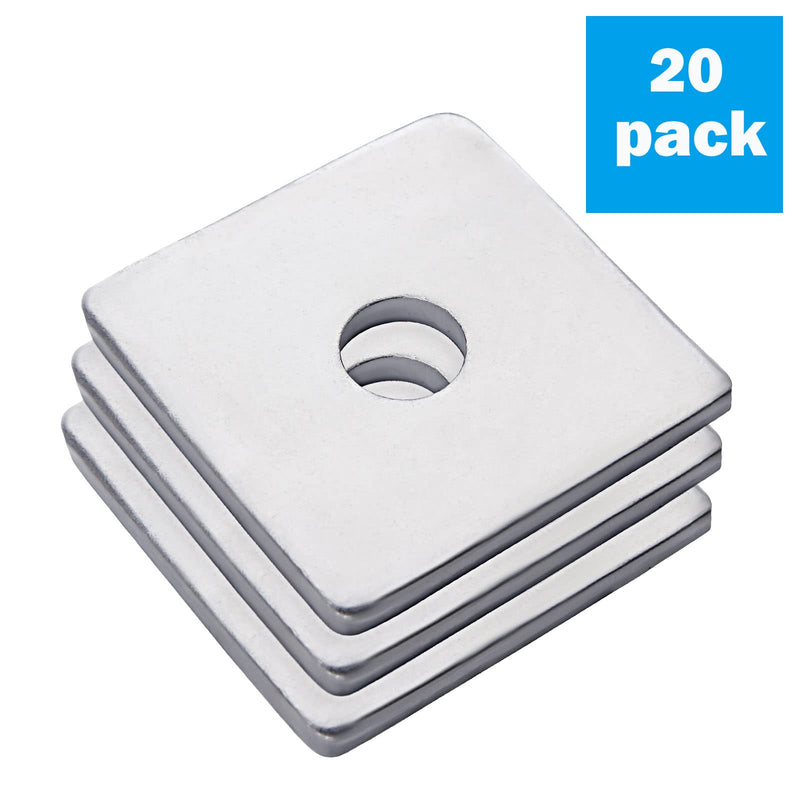 [Australia - AusPower] - Squares Washer Galvanized Heavy Duty Plate Fastener Square Plate Washers, 16mm x 40mm x 40mm x 2.8mm, 20 Pieces 