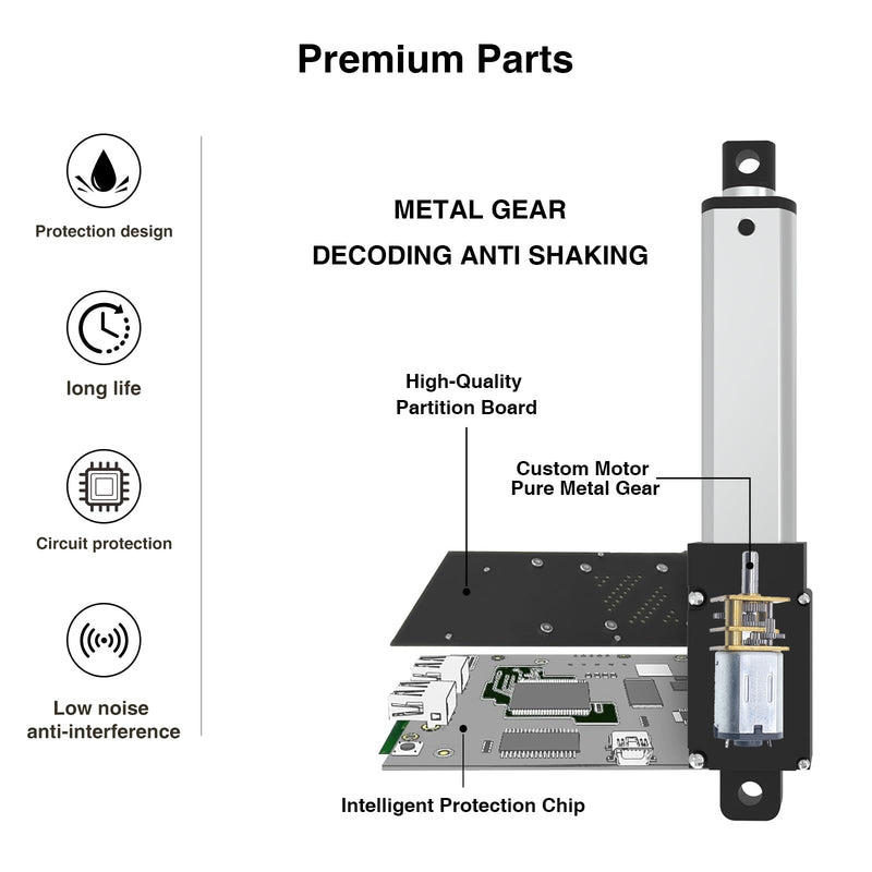 [Australia - AusPower] - 100mm 120N Mini Electric Linear Actuator 4 Inch Linear Motion Actuator 12V Actuators with Brackets for Cabinets, Robotics, Home Automation, Window Opener 