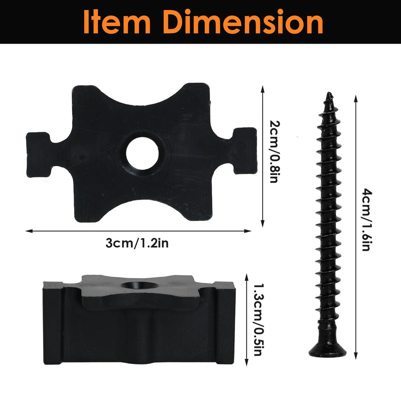 [Australia - AusPower] - 100 Pack Hidden Deck Fasteners Composite Deck Fasteners Pre-Assembled with Torx Head Screws in Storage Box 