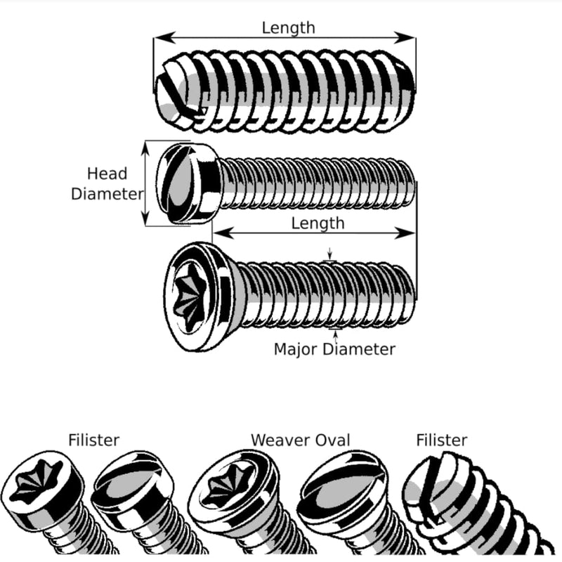 [Australia - AusPower] - Black Oxide Star Drive Weaver Oval Head Gun Screws - 10 pcs. (6-48 x 1/4" T-10 Torx) 6-48 x 1/4" T-10 Torx 