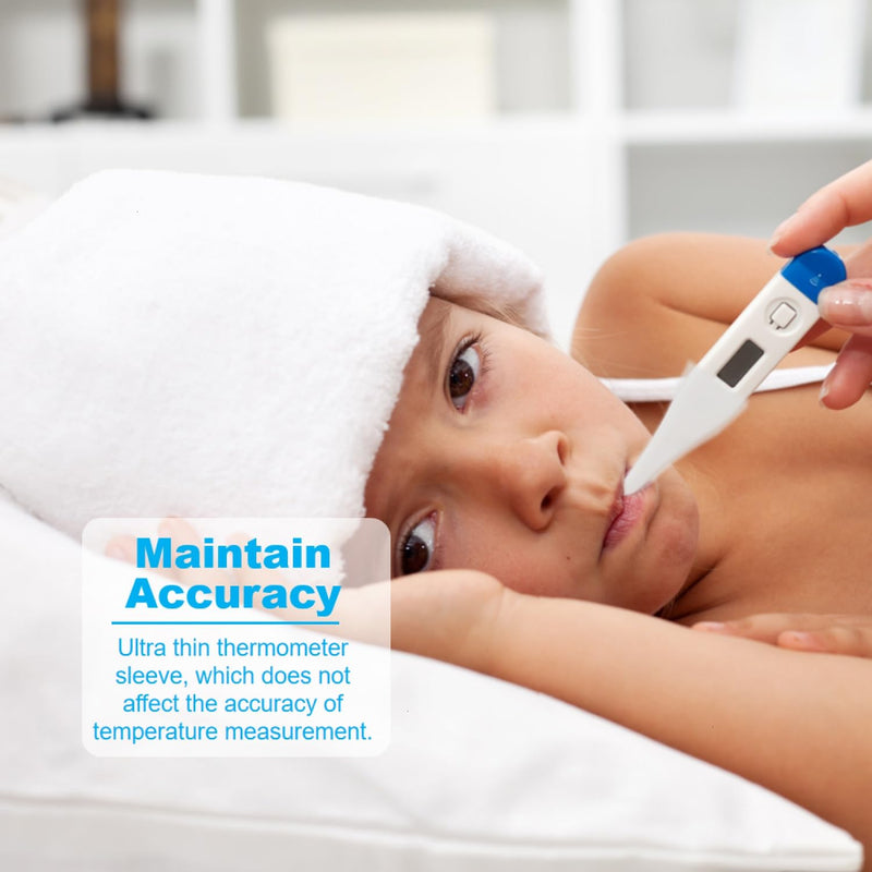 [Australia - AusPower] - 100 Pcs Disposable Digital Thermometer Probe Covers Sleeve Clear Temperature Sheath Sleeves Cover for Oral, Armpit, Rectal Thermometer 100 pack 