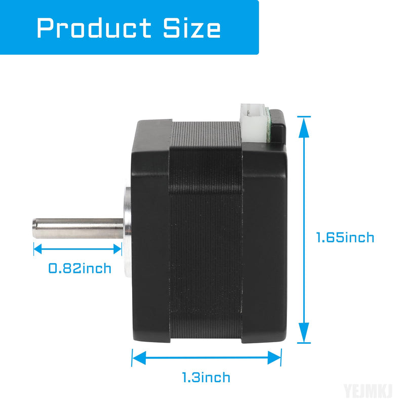 [Australia - AusPower] - Nema 17 Stepper Motor 33MM 1.5A 29Ncm (41.06oz.in) 42 Motor 2 Phase 4-Lead Bipolar Stepper Motor 1.8 Degree with 1m Cable and Connector for DIY CNC 3D Printer, 1.66x1.66x1.3inch 