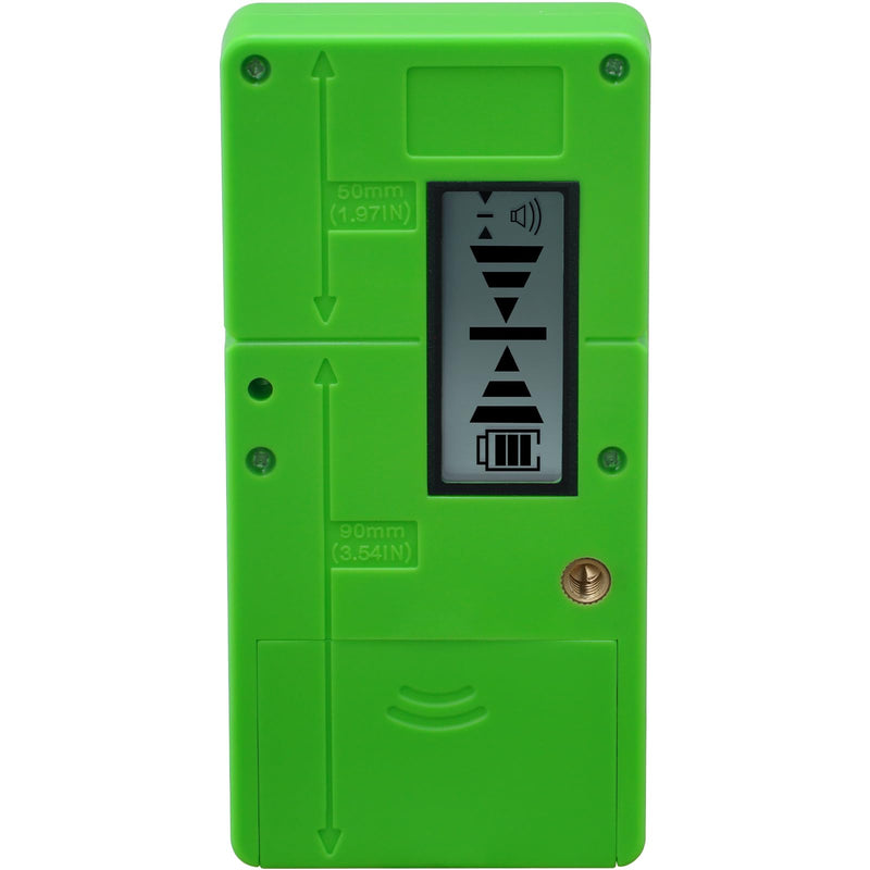 [Australia - AusPower] - VEVOR Laser Receiver, 197 ft Working Range, Green Laser and Red Beam Detector for Pulsing Line Lasers, Customizable Speaker & Dual LCD Display & Built-In Bubble Level with Clamp for Laser Level 