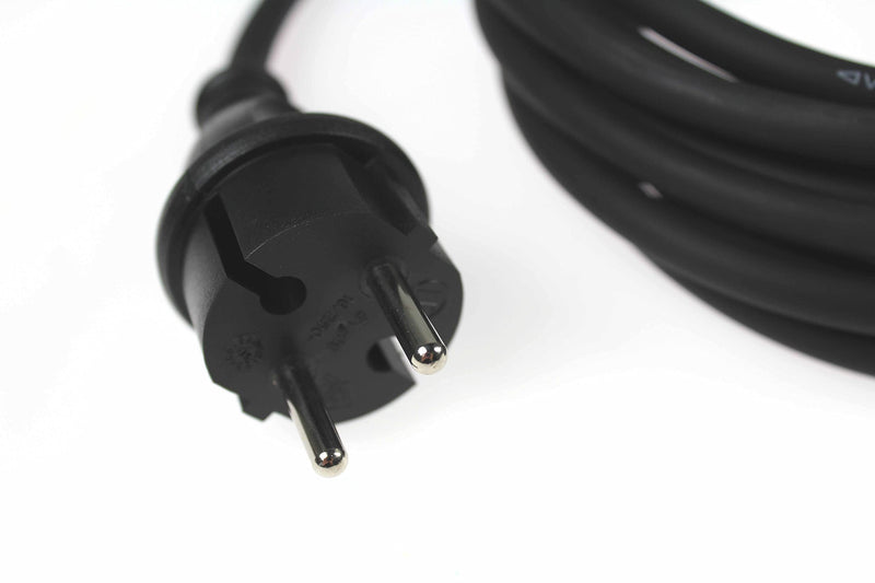 as - Schwabe Drill Connection Cable - 5 m Rubber Connection Cable H05RN-F 2 x 1.0 mm – Contour Plug with Cable – Adaptor Cable with Ferrules – for Construction Sites and Commercial Use – IP44 – Black I 70530 5.00 m