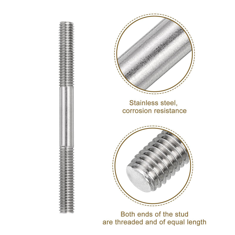 [Australia - AusPower] - uxcell 15Pcs M8x90mm 304 Stainless Steel Double End Threaded Stud Screw Bolt for House Maintenance 15 