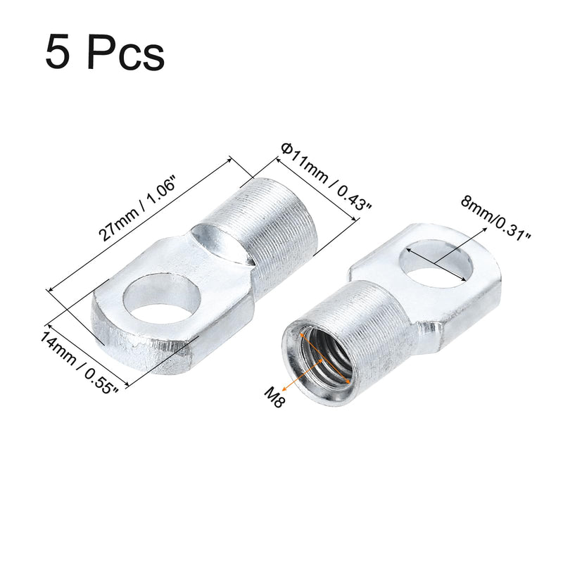 [Australia - AusPower] - uxcell M8 Female Threaded A3# Steel Gas Spring Strut Joint End Fittings 5pcs 
