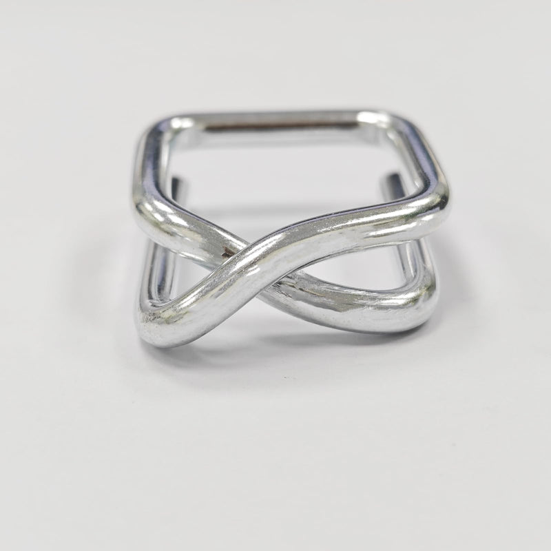 3/4" Heavy Duty Galvanized Wire Buckle for Woven Cord Strapping, 50 Pack Reusable Metal Wire Buckle for Polypropylene Strapping, Wire Buckles with Galvanized Coating with High Holding Power 50pcs