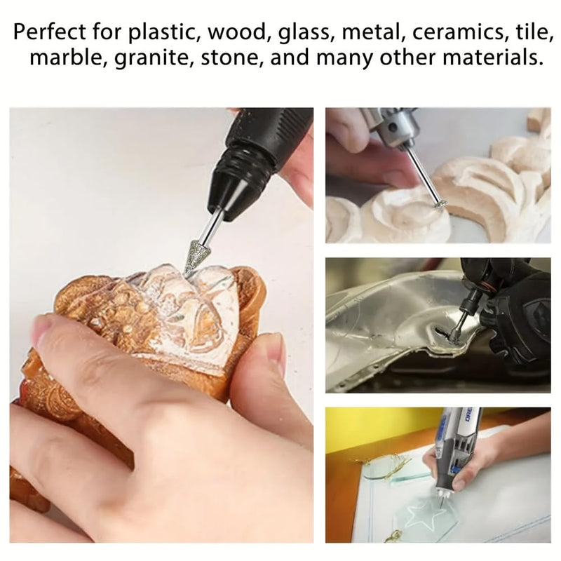 [Australia - AusPower] - Aoyswuz 20 Piece Diamond Grinding Point Set 1/8 Inch Shank Rotary Cutter Drill Milling Tool Set, Diamond Cutter Set for Grinding, Engraving 
