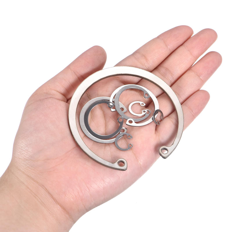 [Australia - AusPower] - uxcell 200Pcs Internal Retaining Ring Circlip Assortment Set, 304 Stainless Steel Circlip Snap Rings 10 Sizes M8 M10 M12 M14 M16 M18 M20 M22 M24 M26 200 