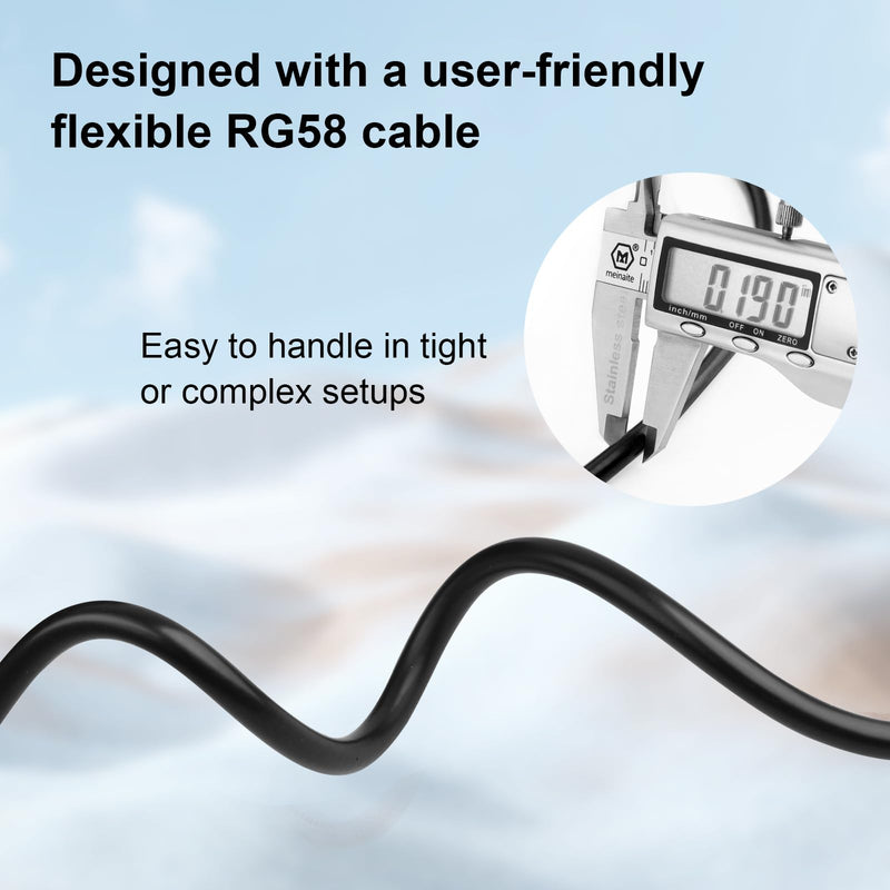[Australia - AusPower] - XRDS -RF RG58 Coax CB Cable 18FT, 50 Ohm with PL-259 UHF Male Connectors – Flexible & Durable Coaxial Cable for CB Radio, Ham Radio, Antenna, SWR Meter, SDR 18 FT 1 