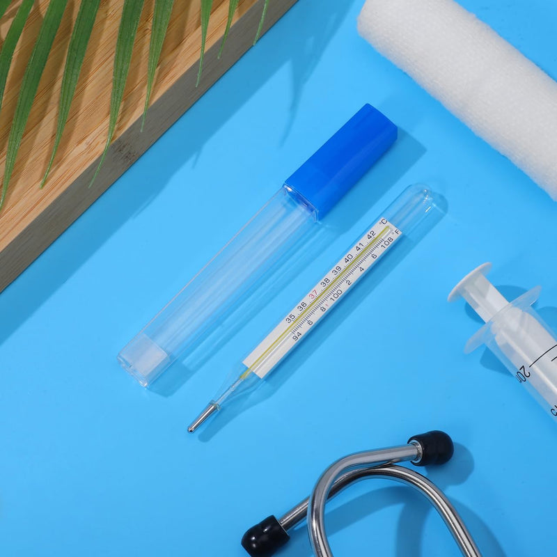 [Australia - AusPower] - Glass Oral Temperature Double Scale - 1pc Portable Adult Free Clinic Armpit Fast Reading Fever Testing Indicator 
