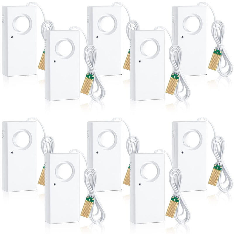Hoteam 5 Pcs Water Sensor Alarm Leak Detector 120db Water Leak Alarm 9v Battery Flood Sensor Detector Overflow Security Alert for Home Basement Kitchen Garage Bath Tub Sink, White