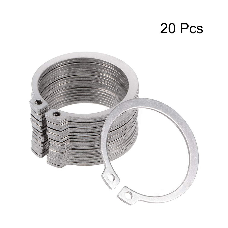 [Australia - AusPower] - uxcell 49mm External Circlips C-Clip Retaining Shaft Snap Rings 304 Stainless Steel 20pcs 