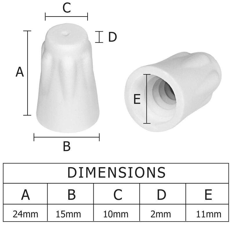 [Australia - AusPower] - 36 Pcs Ceramic Wire Connector White Ceramic Nuts 18-8 AWG High Temperature Wire Connectors Porcelain Wire Connector Ceramic Twist Caps for High Temperature Repairs(Large) 
