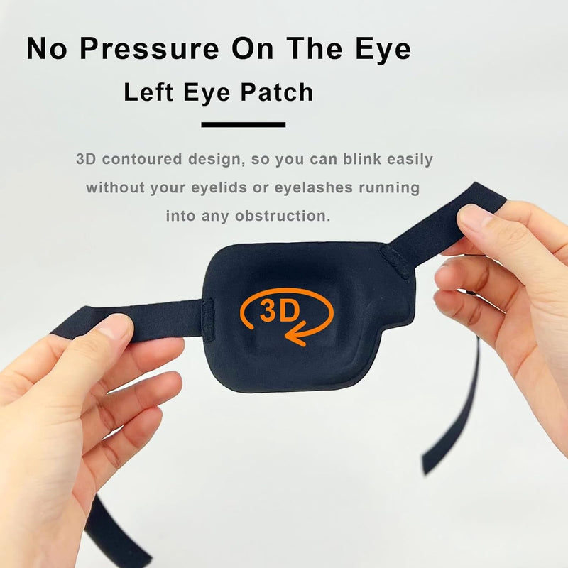 [Australia - AusPower] - 3D Eye Patch, Medical Eye Patches for Adults Kids, 3D Amblyopia Lazy Eye Patches for Left Eye Black 
