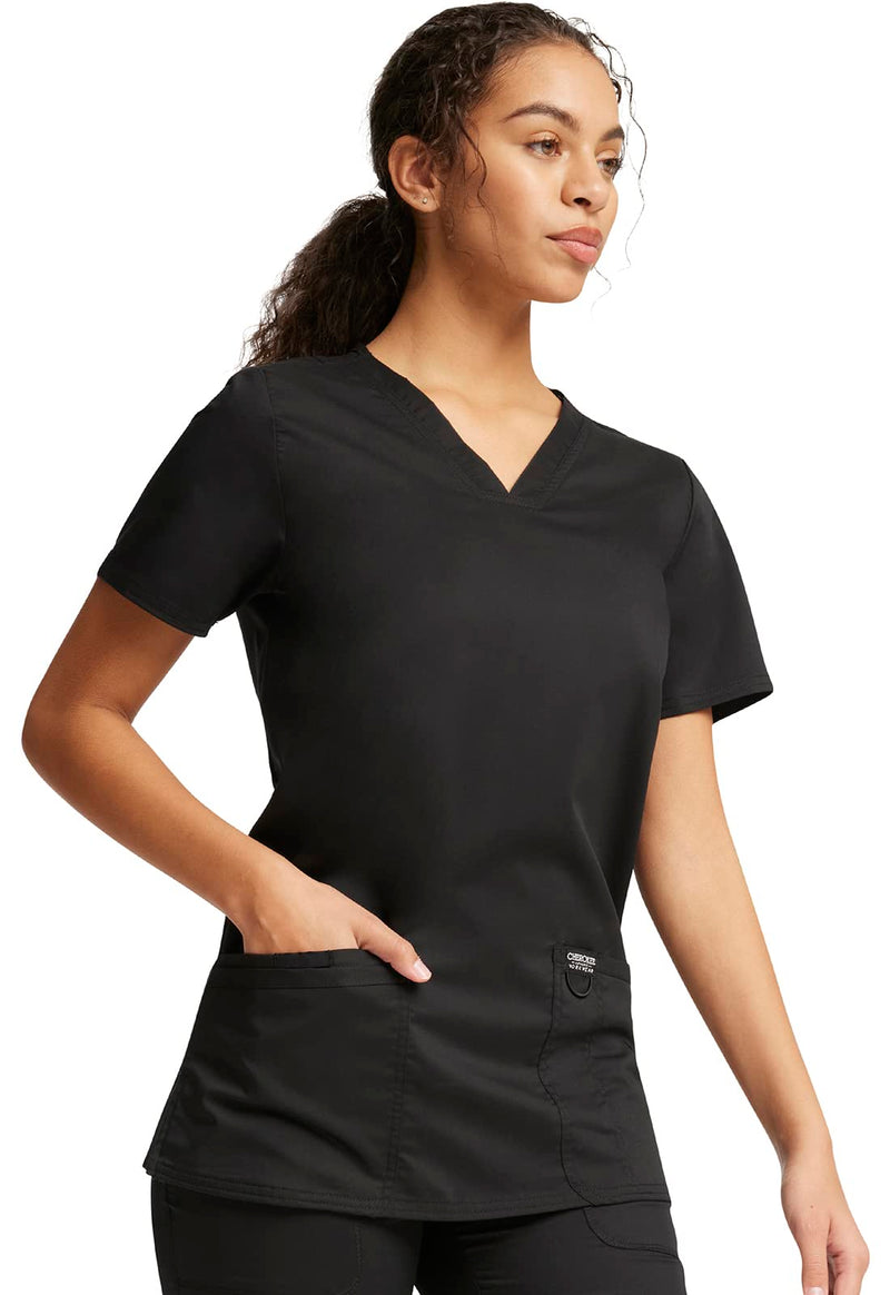 [Australia - AusPower] - V-Neck Scrubs for Women Workwear Revolution, Soft Stretch, Easy Care WW620 Medium Black 
