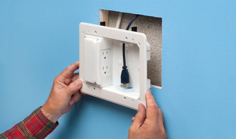 Arlington TVL508-1 Low Profile TV Box for Shallow Walls, 8-inch x 5-inch Box, 1/2-inch or 5/8-Inch Drywall, 1-Pack TV Box Only