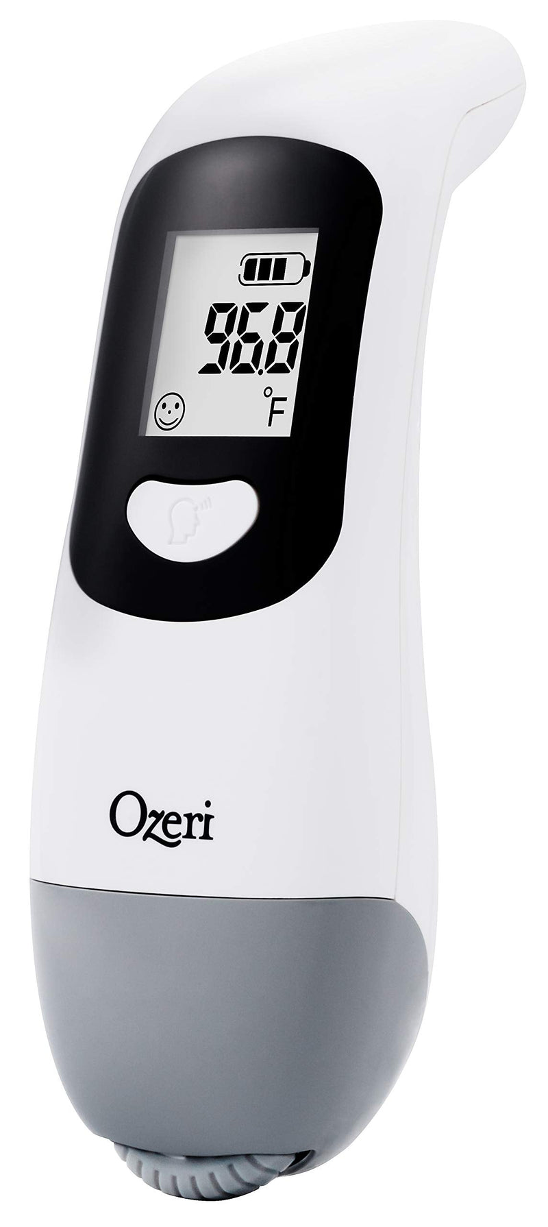 [Australia - AusPower] - Ozeri Forehead Thermometer, ISO 80601-2-56 Medical-Grade with Silent Fever Alarm and Battery-Free Kinetic Activation White 