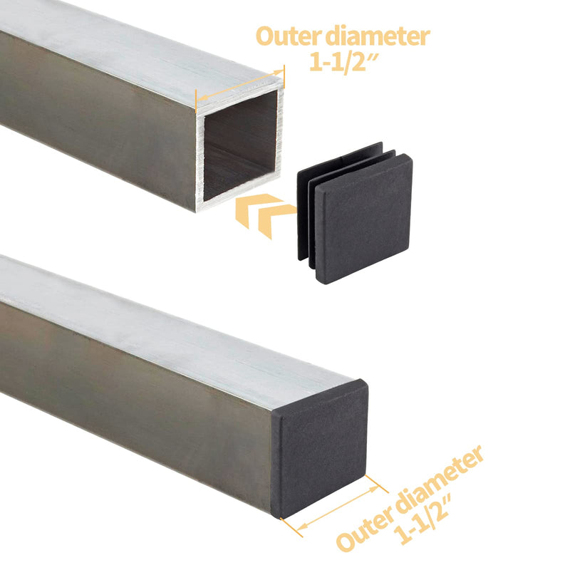 [Australia - AusPower] - 30 Pcs 1-1/2" Square Plastic Plugs Insert End Caps Black Tubing End Caps for Square Tube, Chair Legs, Fence 1-1/2" 
