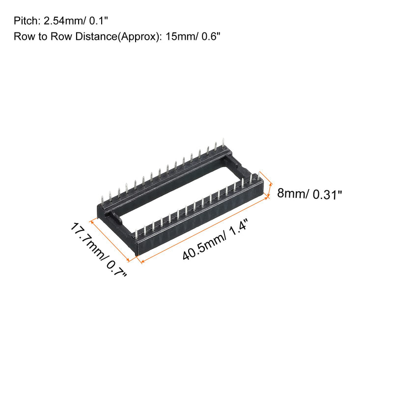 [Australia - AusPower] - sourcing map DIP IC Chip Socket Adapter Flat Pin 32P 2.54 mm Pitch 15 mm IC Socket for PCB Board Chip, Pack of 30 34P 