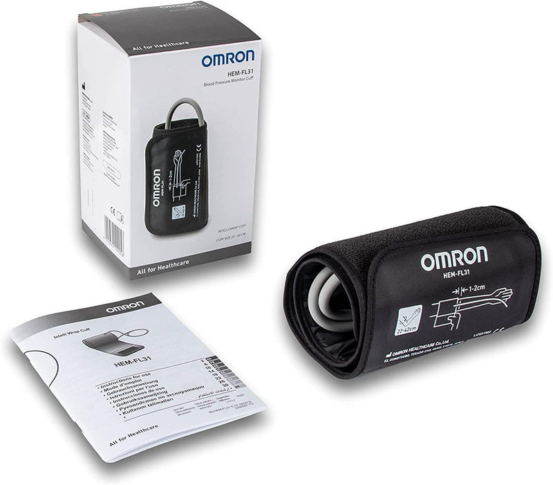OMRON Intelli Wrap Cuff 22-42cm HEM-FL31-E | Original OMRON replacement cuff for compatible upper arm blood pressure monitors