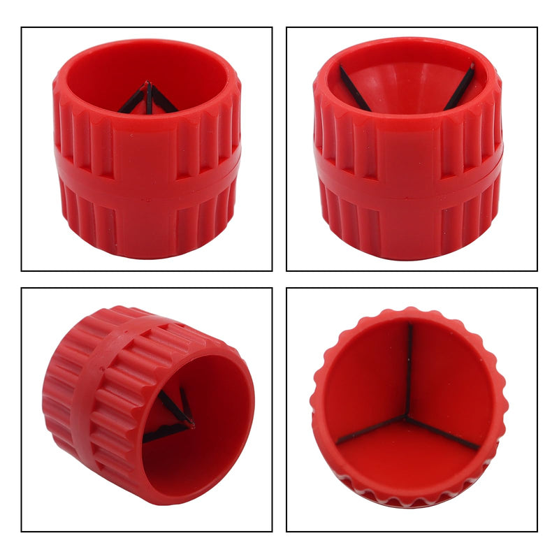 2 pieces 2 in 1 deburring copper pipe deburrer internal external deburrer | Copper Pipe Pipes Deburring Pipe Deburring Tool for Copper Aluminium Tubes Soft Steel Tubes Indoor and Outdoor 5-38 mm (Red)