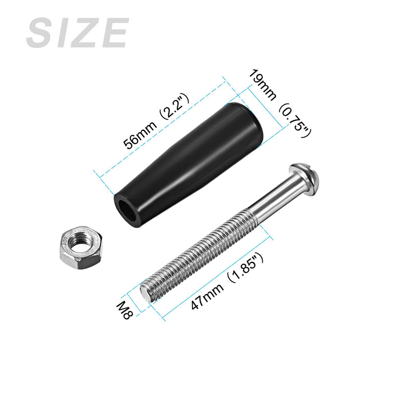[Australia - AusPower] - Clamping Handle Screw Knobs (M8x47mm) 2Pcs, Metal Tapered Grip - for Housing Construction, Lathe Machine, Industry Equipment 