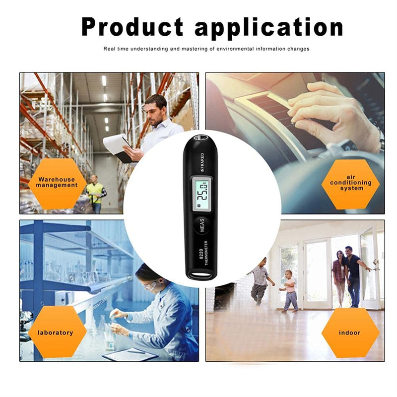 [Australia - AusPower] - AUNMAS Non Contact Digital Infrared Thermometer with Targeting, Pocket Temperature Pen with LCD Screen, High Accurate Handheld Temperature Measurement for Industrial and Laboratory Settings 