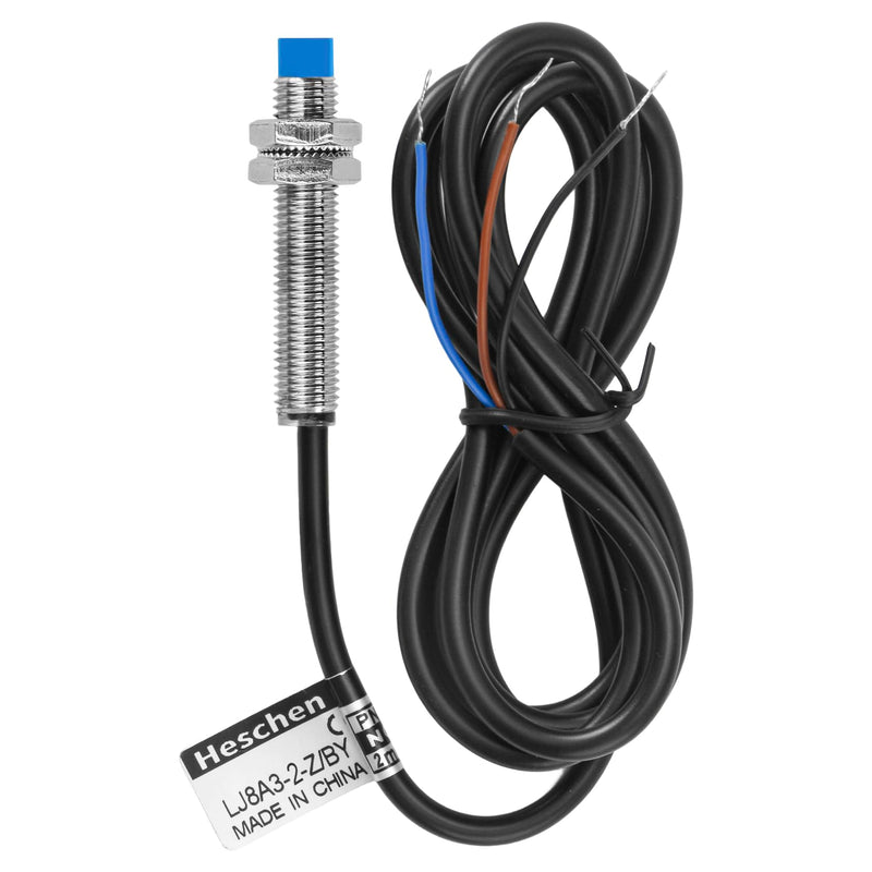 Heschen M8 Inductive Proximity Sensor Switch Non Shield Type, LJ8A3-2-Z/BY, Detector 2 mm 10-30VDC 200mA 3-Wire (PNP NO) PNP NO