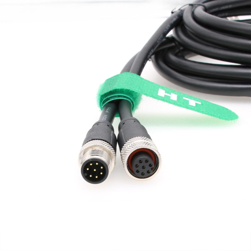 [Australia - AusPower] - Sensor Camera M12 8 pin Female to 8 pin Male Extension Cable for Cognex Actuator Profibus Automation Network Ethernet 1M 