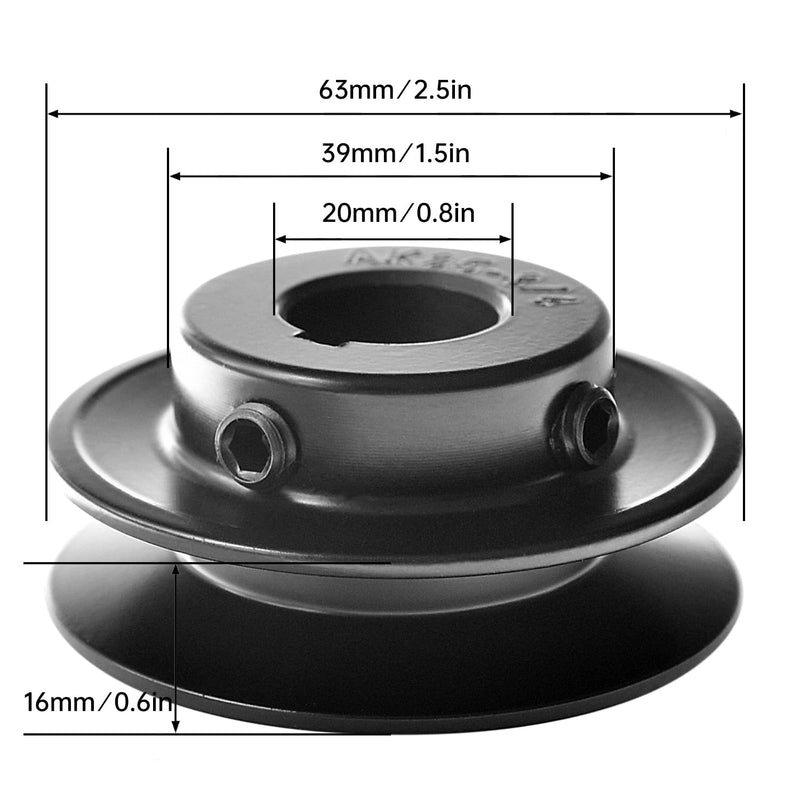 [Australia - AusPower] - AK25-3/4 Mechanical V-Belt Pulleys, 2.5" OD 3/4" Bore, Single Groove, Cast Iron, for V-Belt 