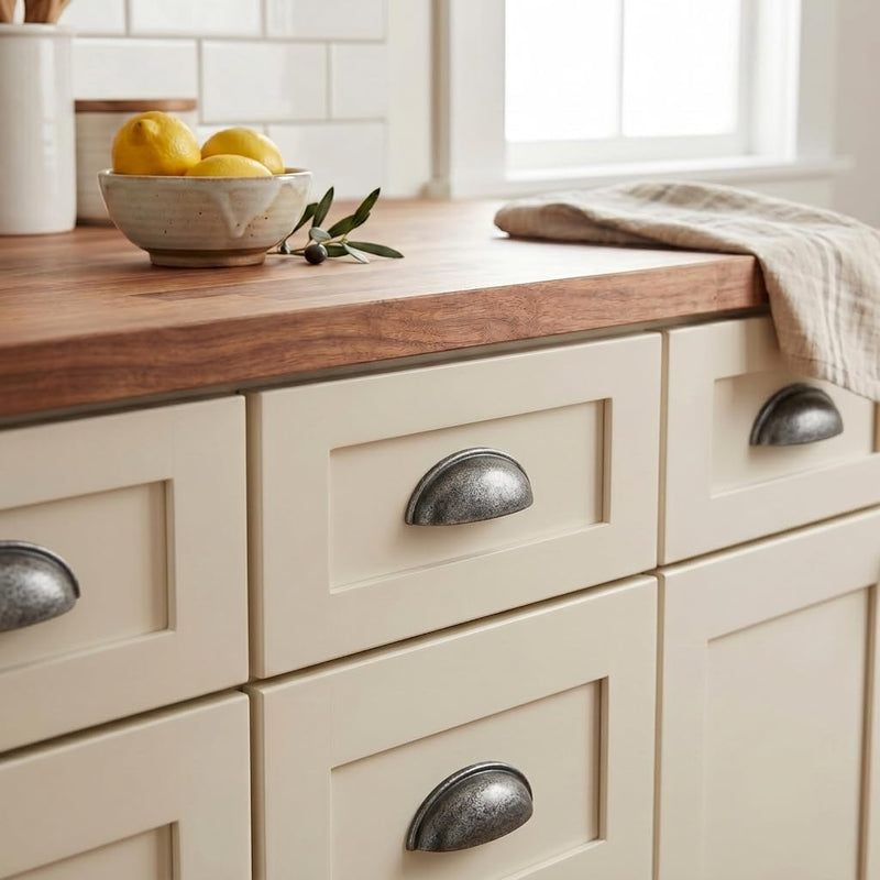 Cosmas 10 Pack 783WN Weathered Nickel Cabinet Hardware Bin Cup Drawer Cup Pull - 3" Inch (76mm) Hole Centers