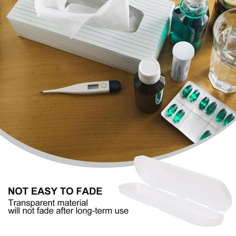 [Australia - AusPower] - 2pcs Thermometer Case Plastic Digital Thermometer Storage Box Containers Needle Storage Box Pencil Case for Home Office Travel 