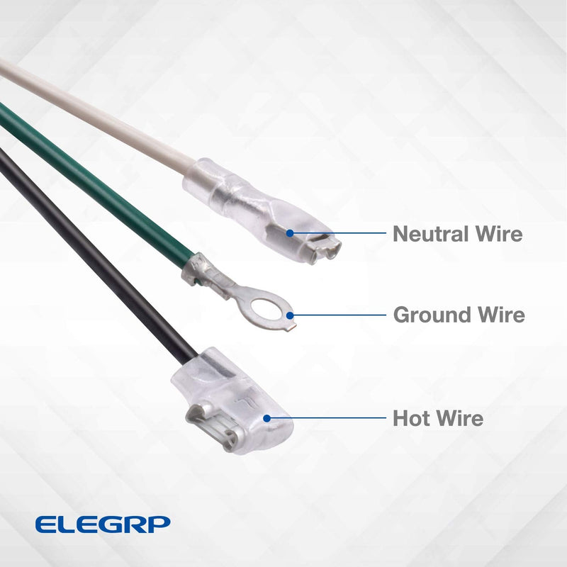 ELEGRP L22620 12AWG Gray LCDI Power Cord Plug for A/C Air Conditioner, E250451 UL Certified, 7.6FT Leakage Current Detection Interrupter Replacement, 240VAC 20Amp 4800W 60Hz NEMA 6-20P (1 Pack)