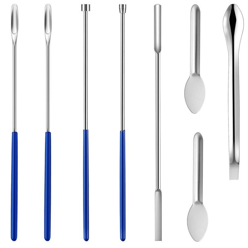 [Australia - AusPower] - 8 Piece Capsule Filling Machine Kits for Empty Pill Capsules Filler, Home & Lab Supplies - Micro Tiny Spoon Spatula, Lab Scoop Filling Tray, Herb Powder Tamper Tool, Gel Capsules Size #000 00 0 1 2 3 